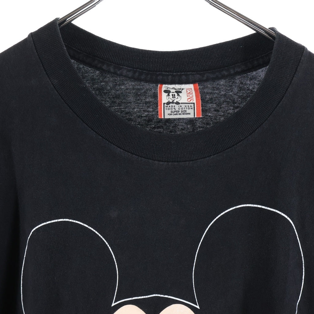 VINTAGE(ヴィンテージ) 90s MICKEY MOUSE PRINT TEE ミッキーマウス フロントプリント半袖Tシャツ ブラック