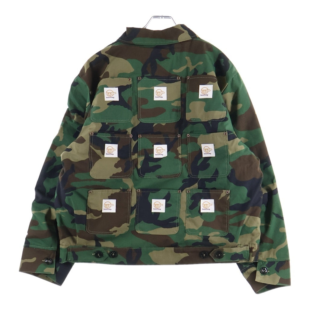 NO BRAND(ノーブランド) NOT FOR SALE ノットフォーセール 9バックポケット ジップアップ カモ ジャケット カーキ
