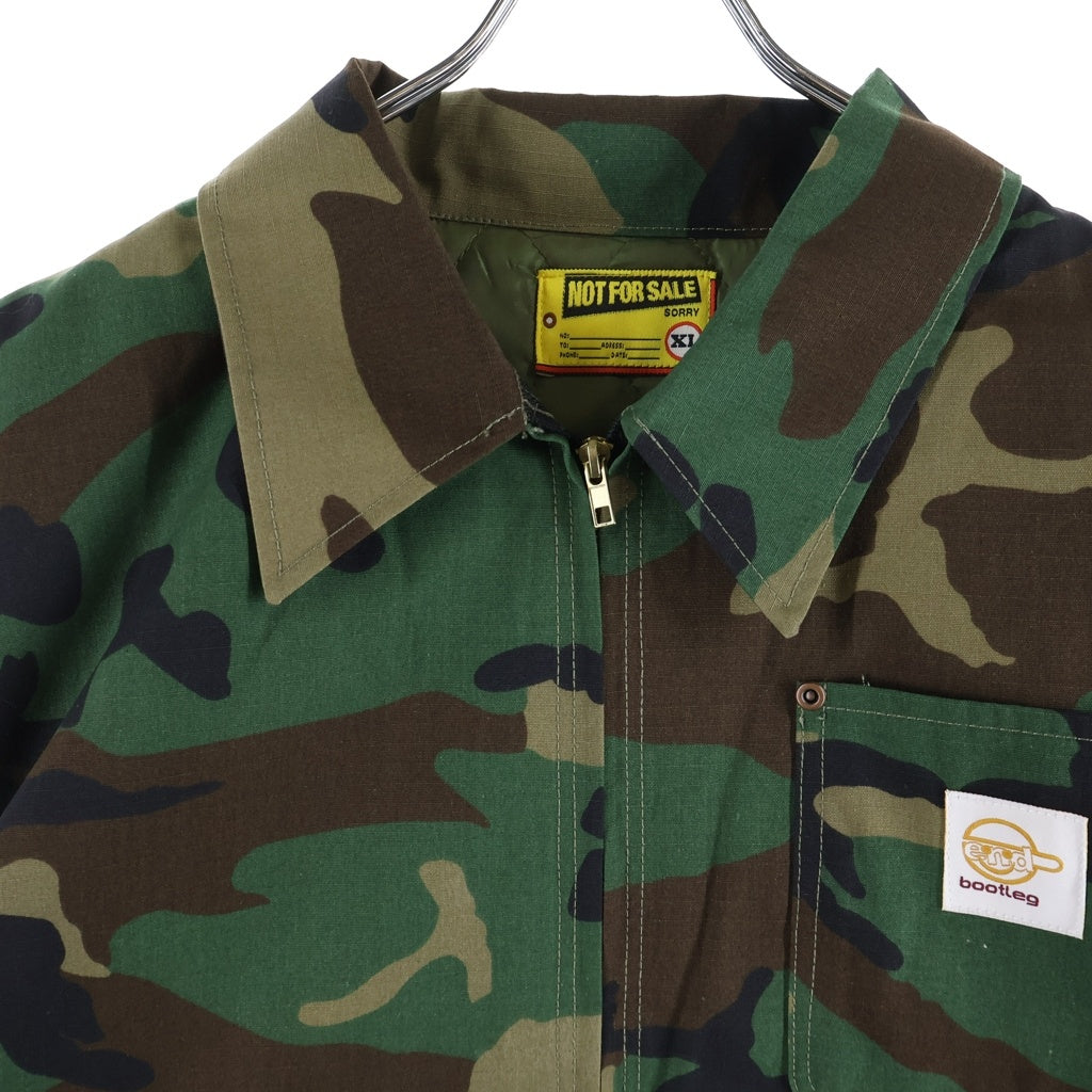 NO BRAND(ノーブランド) NOT FOR SALE ノットフォーセール 9バックポケット ジップアップ カモ ジャケット カーキ
