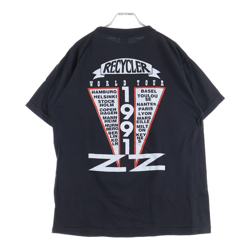 VINTAGE(ヴィンテージ) 90S ZZ TOP Recycler ZZトップ リサイクラー ロゴ プリント 半袖カットソー Tシャツ ブラック