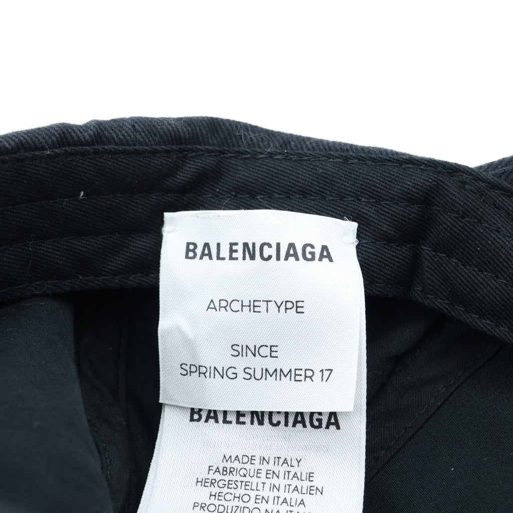 BALENCIAGA(バレンシアガ) 17SS ARCHETYPE アーチタイプ ロゴ ベースボールキャップ 帽子 ブラック レディース