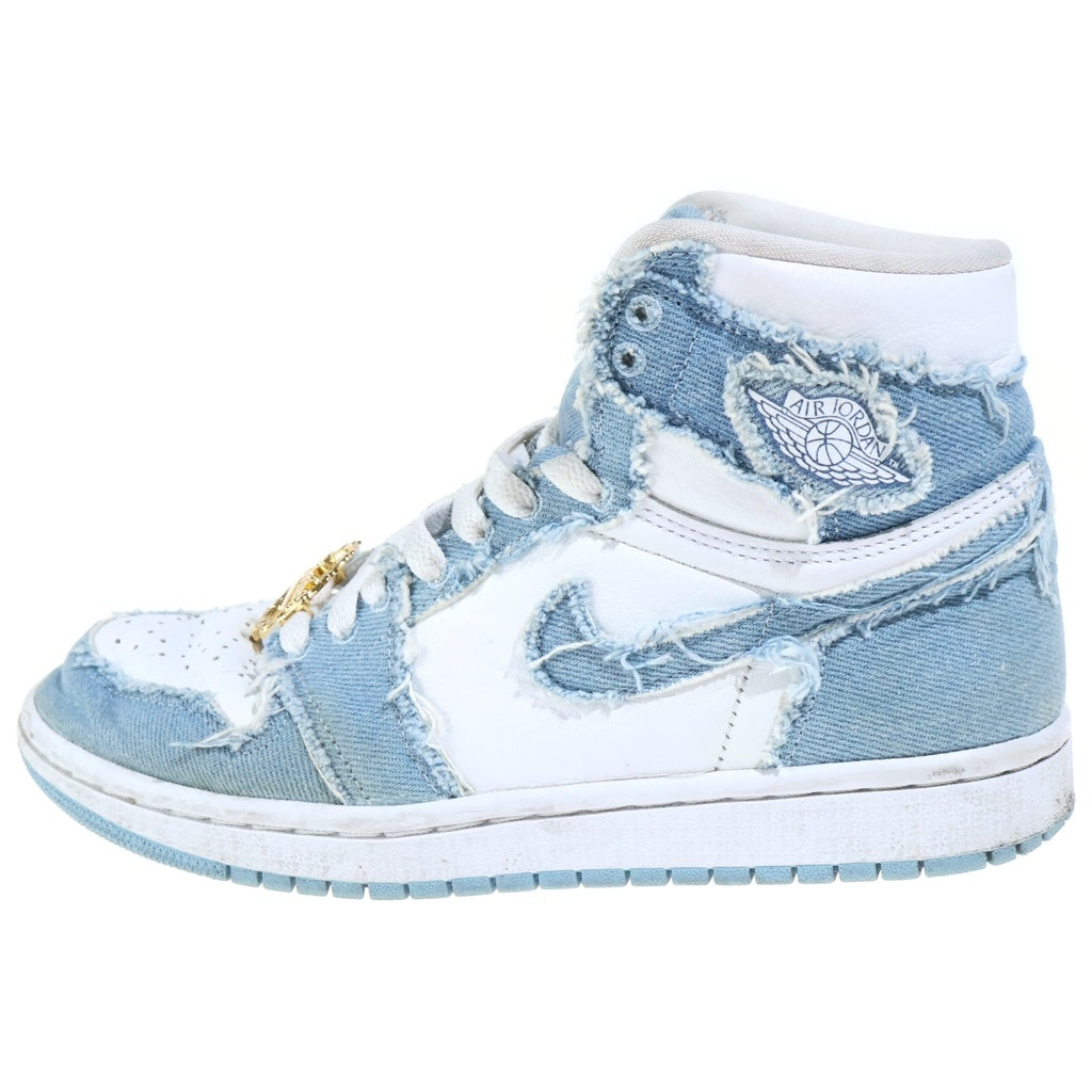 NIKE(ナイキ) WMNS AIR JORDAN1 HIGH OG DENIM エアジョーダン1 デニム ウィメンズ ハイカットスニーカー インディゴ/ホワイト US7/24cm DM9036-104 レディース