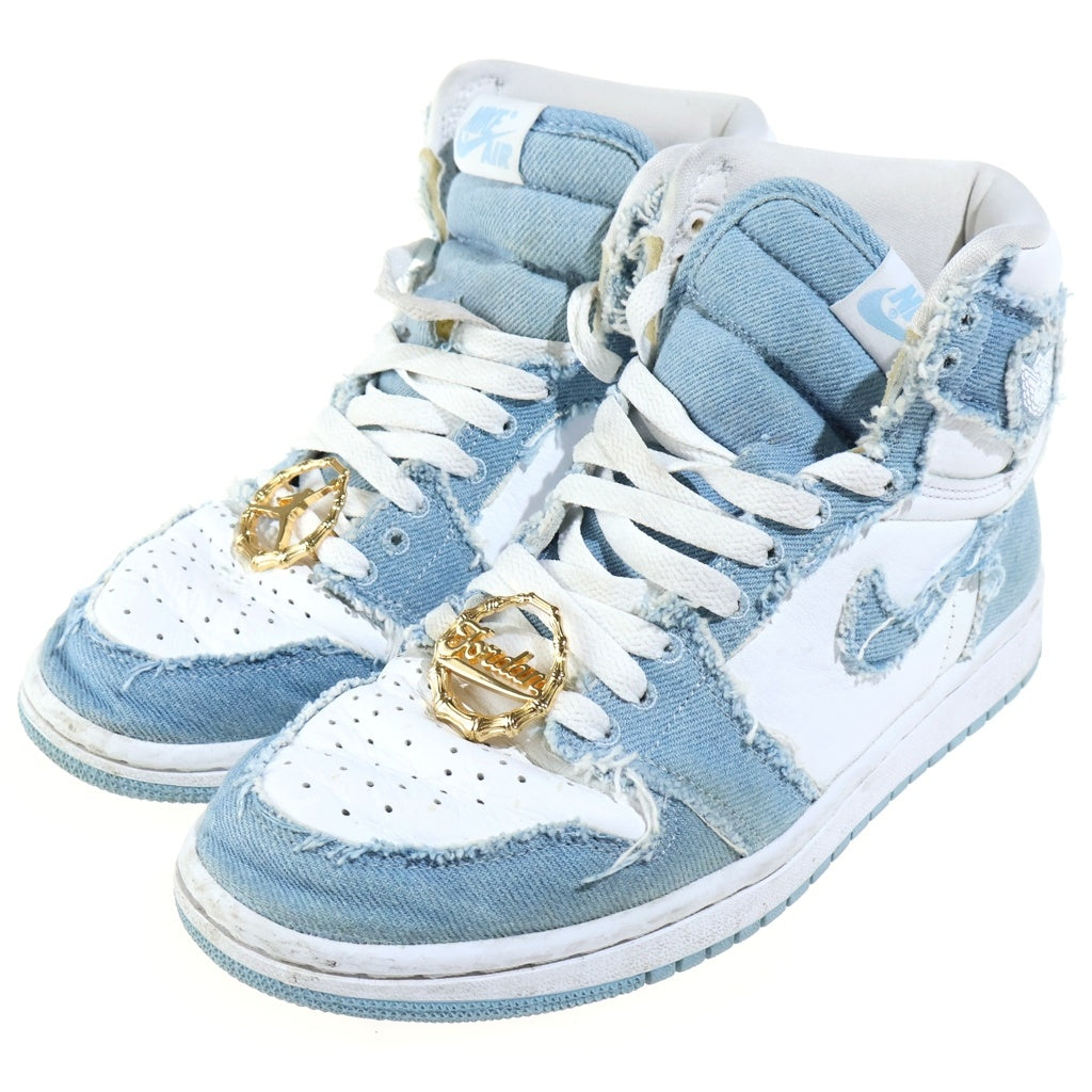 NIKE(ナイキ) WMNS AIR JORDAN1 HIGH OG DENIM エアジョーダン1 デニム ウィメンズ ハイカットスニーカー インディゴ/ホワイト US7/24cm DM9036-104 レディース