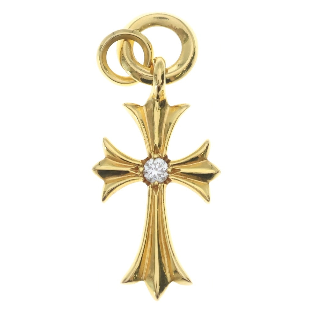CHROME HEARTS(クロムハーツ) 22K TINY CH CROSS タイニーCHクロス 1ダイヤ ペンダントトップ ゴールド 22金丸カン付き