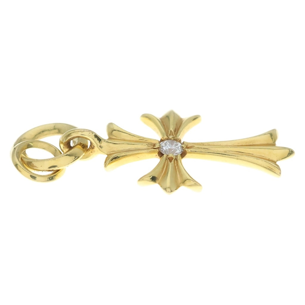 CHROME HEARTS(クロムハーツ) 22K TINY CH CROSS タイニーCHクロス 1ダイヤ ペンダントトップ ゴールド 22金丸カン付き