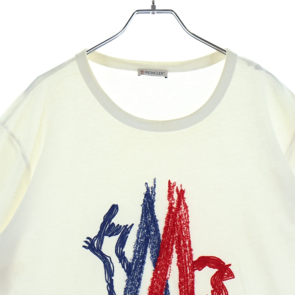 MONCLER(モンクレール) 17SS GRENOBL MAGLIA T-SHIRT マグリア フロントロゴ刺繍 クルーネック半袖Tシャツカットソー ホワイト C10918035050