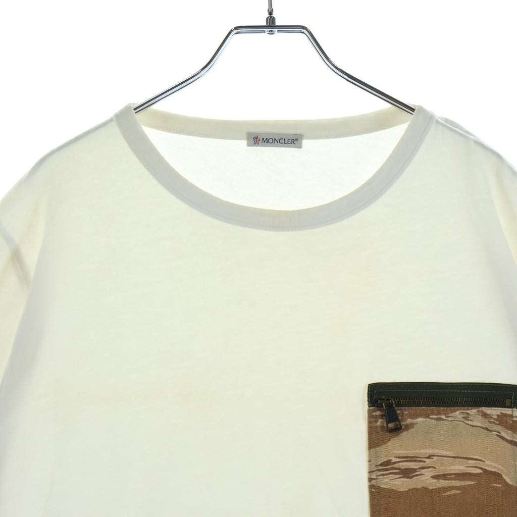 MONCLER(モンクレール) 17SS GRENOBL MAGLIA T-SHIRT マグリア フロント ポケット クルーネック半袖Tシャツカットソー ホワイト C10918035050