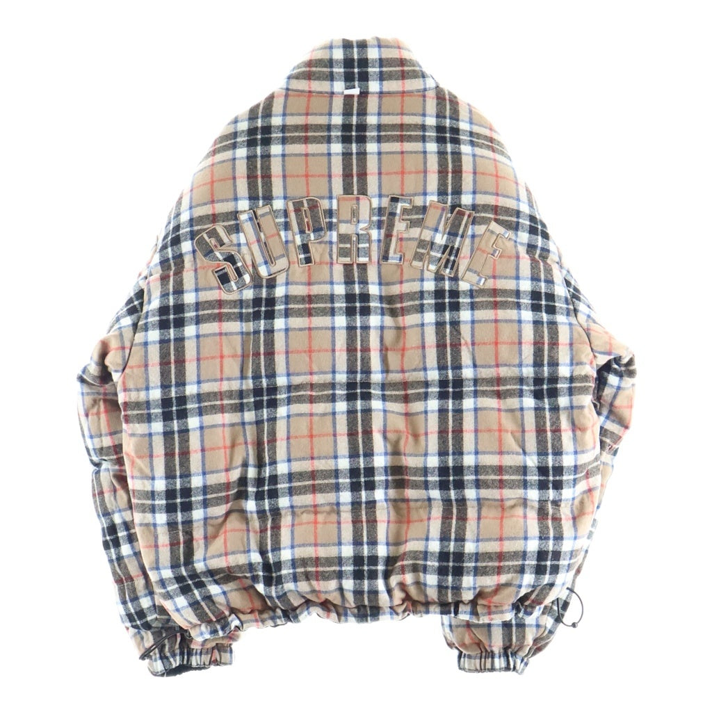 SUPREME(シュプリーム) 24AW Reversible Puffer Jacket リバーシブル 中綿 ロゴ刺繍 ジップアップ ジャケット ブラック