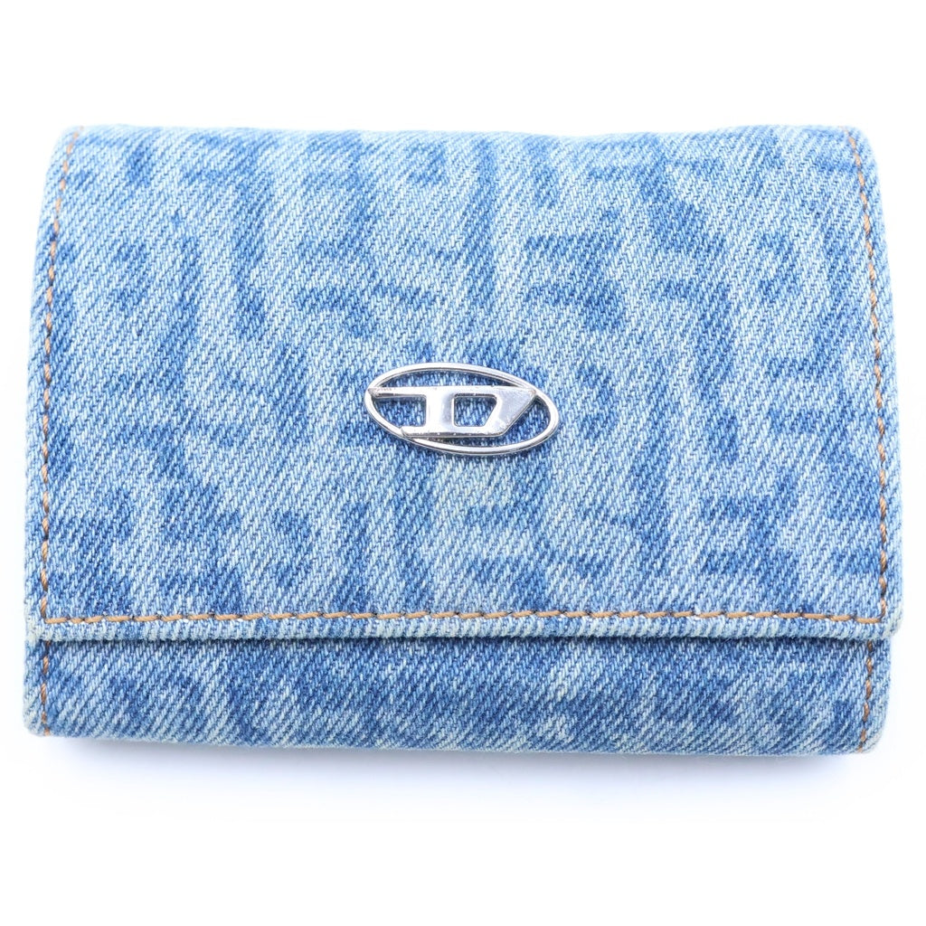 DIESEL(ディーゼル) オーバルD デニム ウォレット 二つ折り 財布 インディゴ