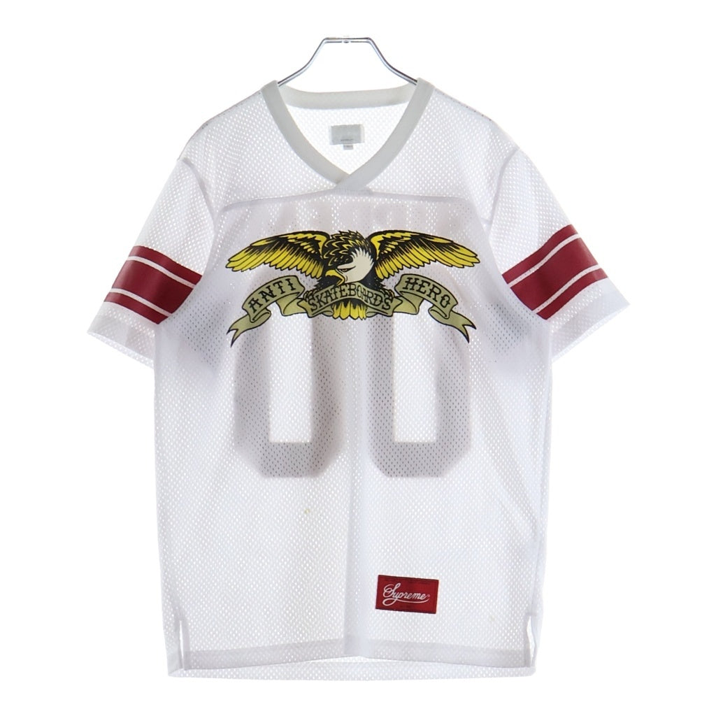 SUPREME(シュプリーム) 14SS ×ANTIHERO Football Top ×アンチヒーロー フットボール メッシュ 半袖Tシャツ カットソー ホワイト