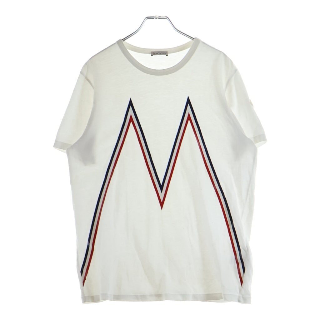 MONCLER(モンクレール) フロントMロゴ プリント半袖Tシャツ カットソー ホワイト E20918048250