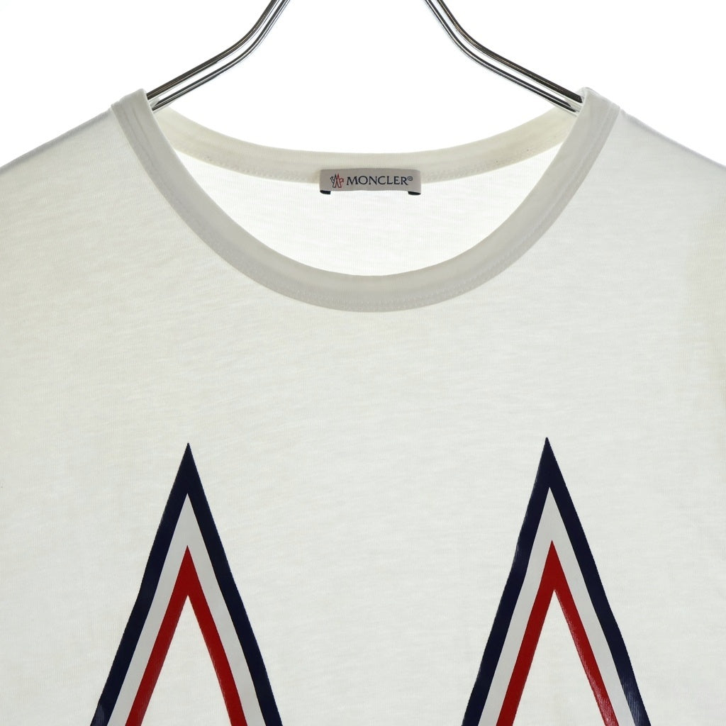 MONCLER(モンクレール) フロントMロゴ プリント半袖Tシャツ カットソー ホワイト E20918048250