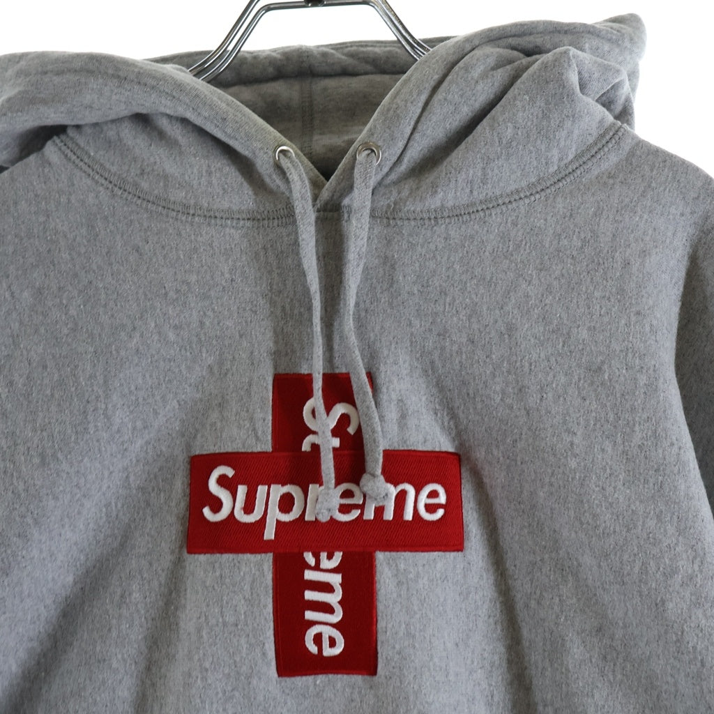 SUPREME(シュプリーム) 20AW Cross Box Logo Hooded Sweatshirt クロスボックスロゴ プルオーバースウェットパーカー グレー