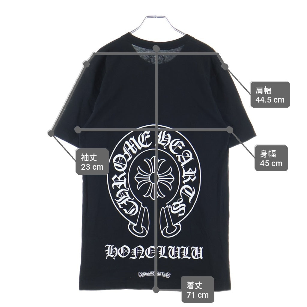 CHROME HEARTS(クロムハーツ) HONOLULU Limited Horseshoe S/S Tee ホノルル限定 ホースシュープリント クルーネック半袖Tシャツ ブラック