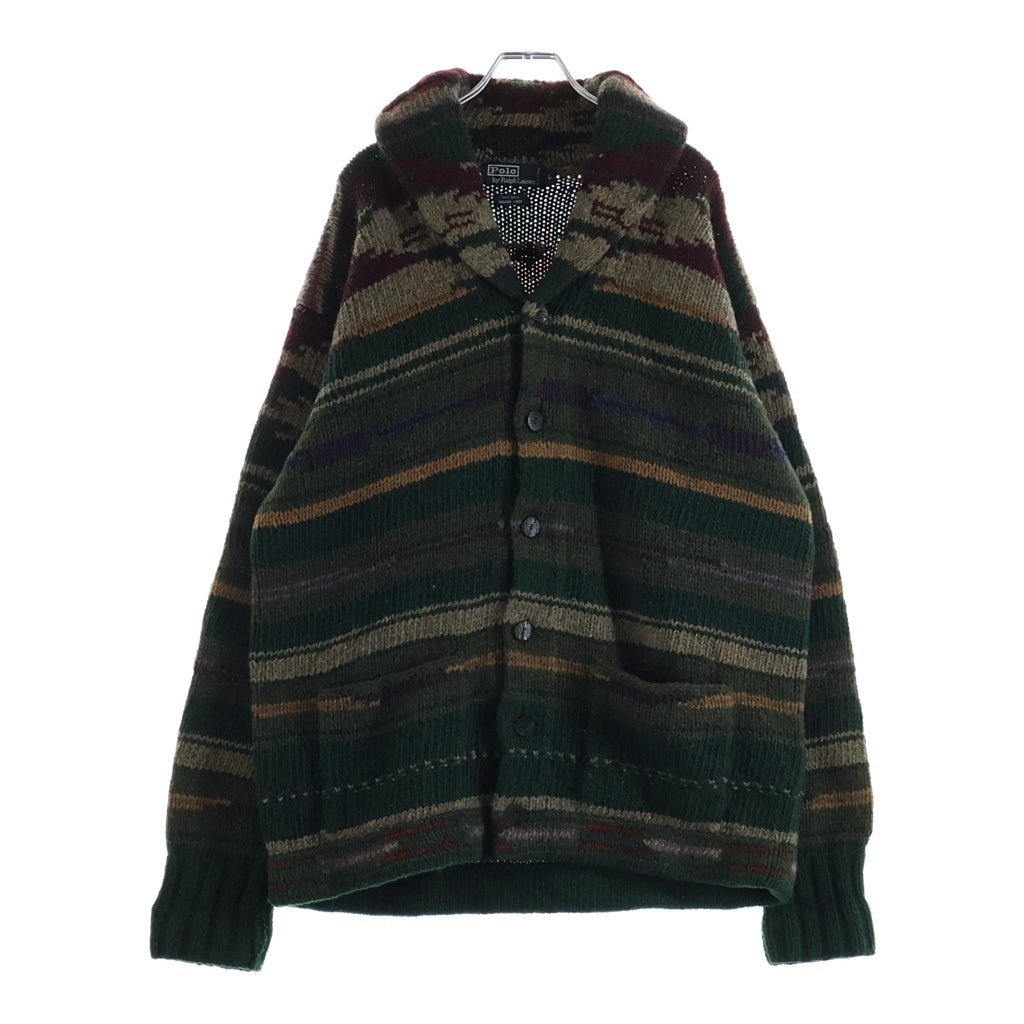 POLO RALPH LAUREN(ポロラルフローレン) 90S ハンドニット ネイティブ ショールカラー カーディガン マルチ
