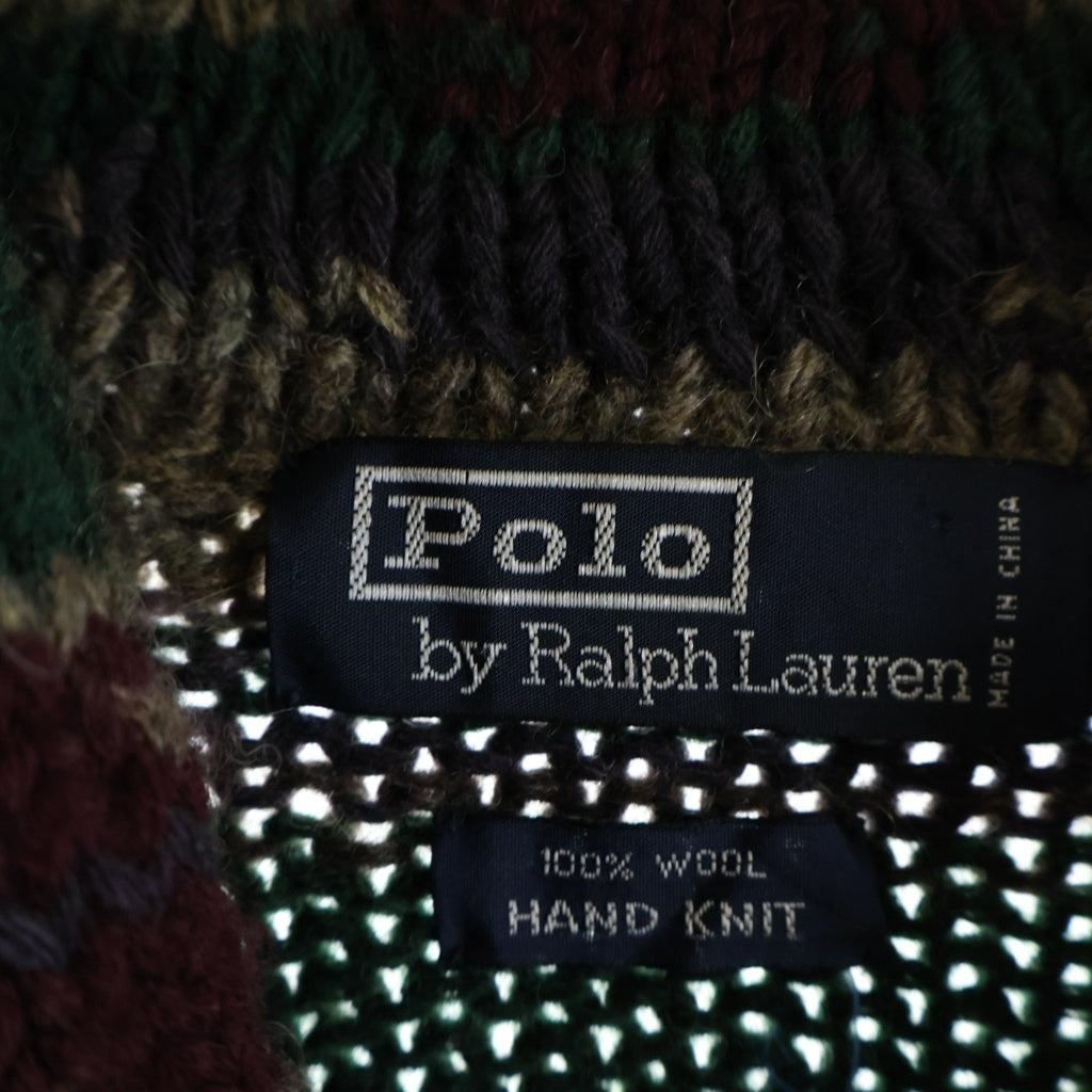 POLO RALPH LAUREN(ポロラルフローレン) 90S ハンドニット ネイティブ ショールカラー カーディガン マルチ
