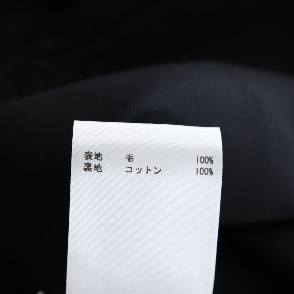 JIL SANDER(ジルサンダー) Open collar wool gabardine S/S shirt オープンカラー ウール ギャバジン 半袖 シャツ ブラック HS JM IW 0509