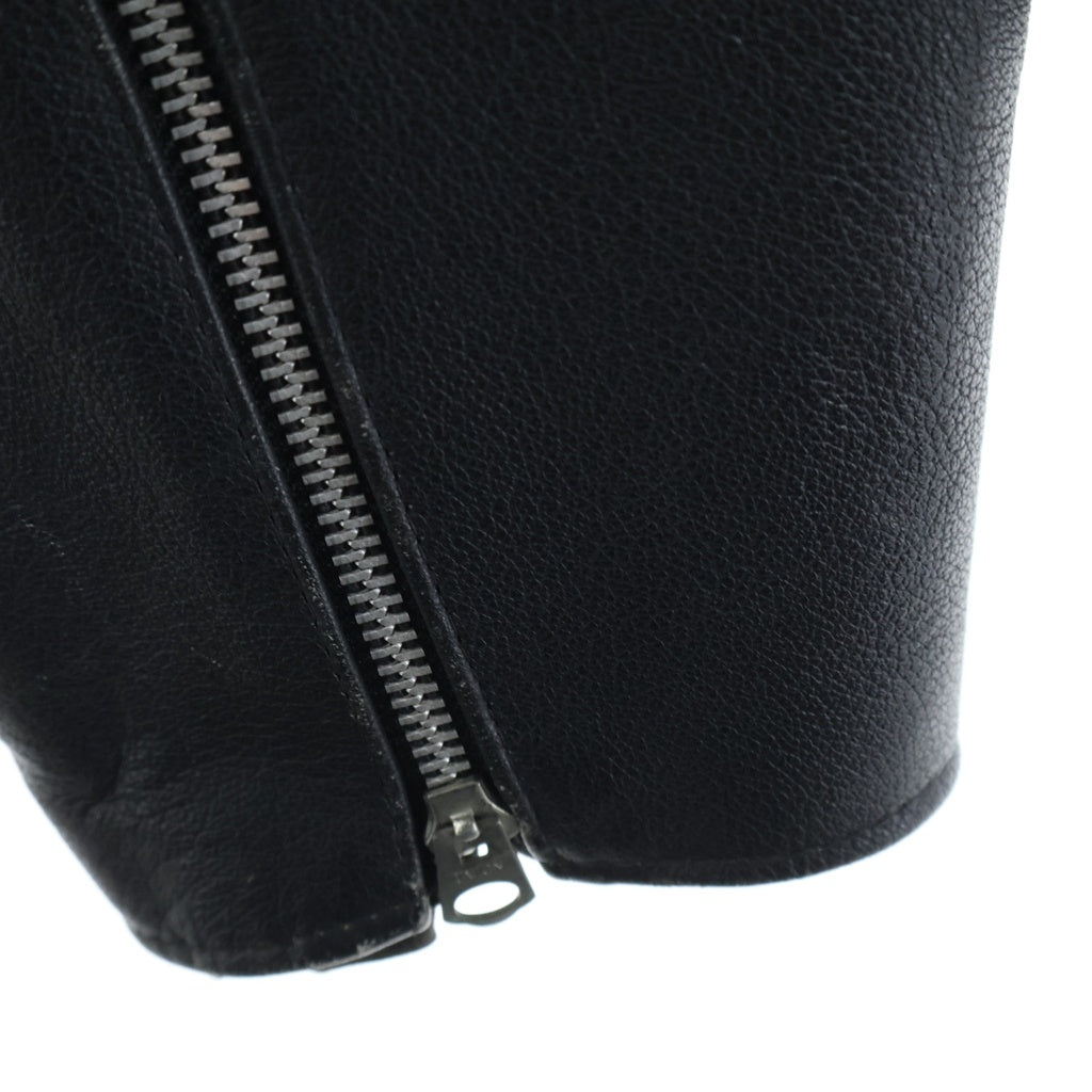 666 LEATHER WEAR(トリプルシックスレザーウェア) マイウェン シドタグ レザー ダブル ライダース ジャケット ブラック