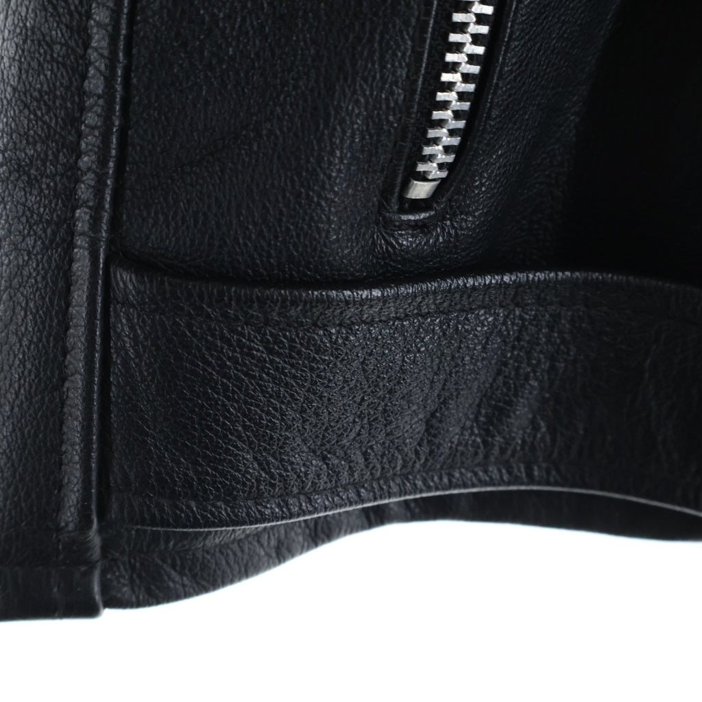 666 LEATHER WEAR(トリプルシックスレザーウェア) マイウェン シドタグ レザー ダブル ライダース ジャケット ブラック