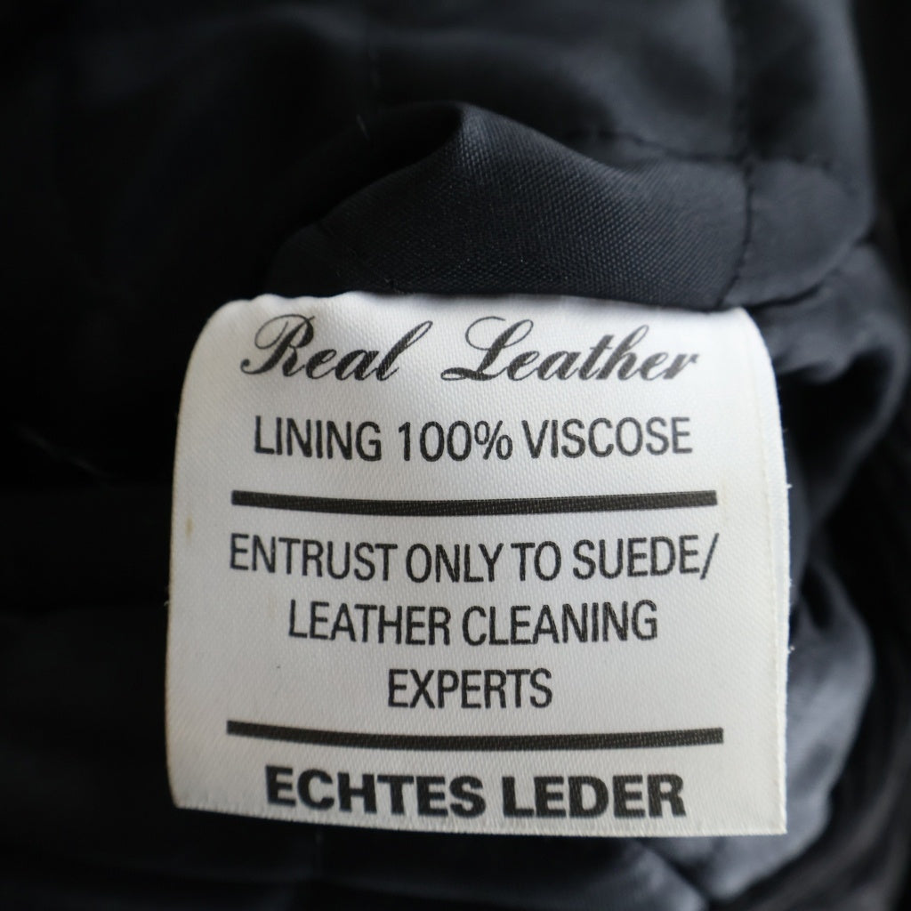 666 LEATHER WEAR(トリプルシックスレザーウェア) マイウェン シドタグ レザー ダブル ライダース ジャケット ブラック