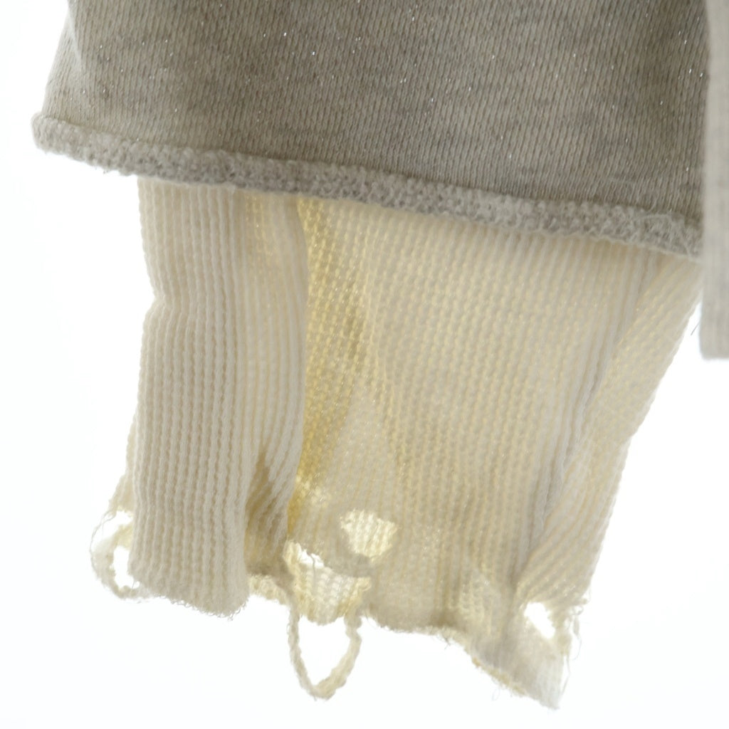 ANCELLM(アンセルム) 23AW ZIP-UP HOODIE ダメージ ラメ 加工 裏地 サーマル ジップアップ フーディー グレー ANC-CT33-GARDEN