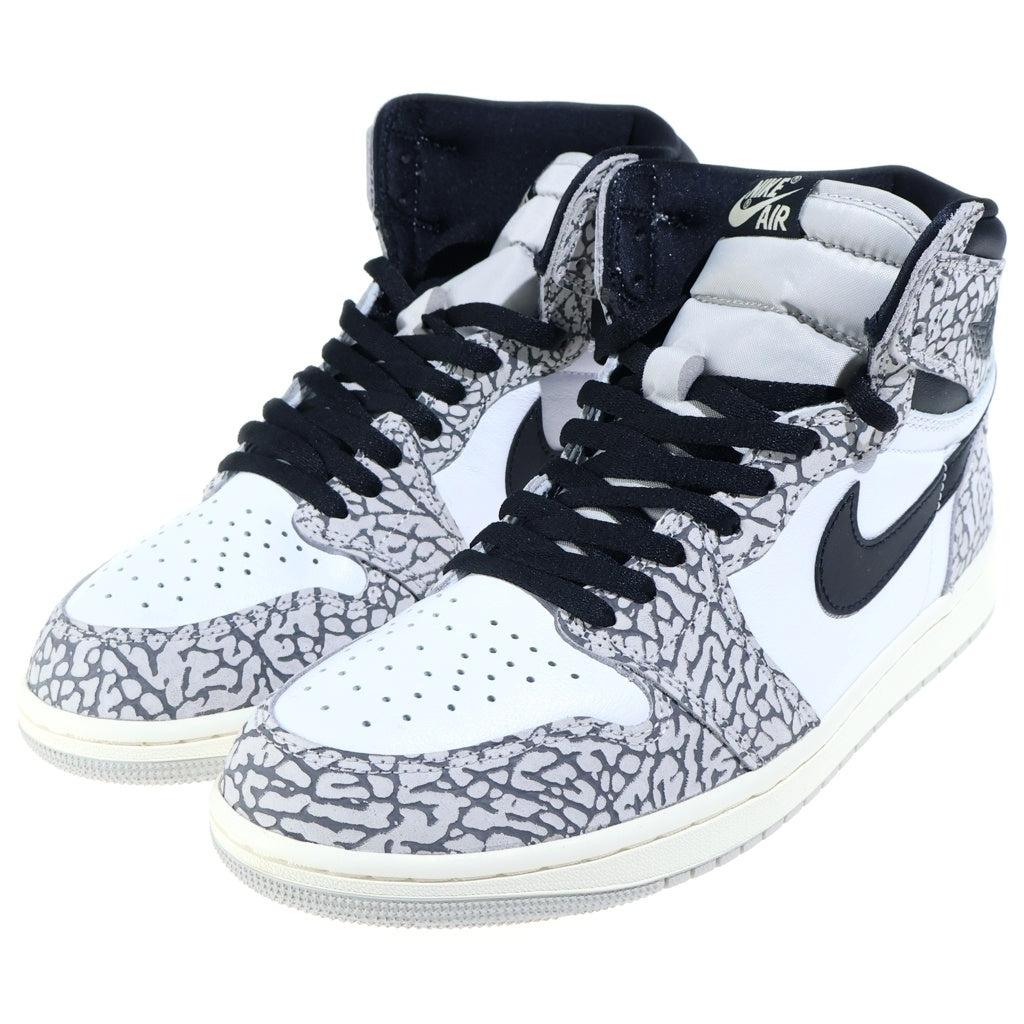 NIKE(ナイキ) AIR JORDAN 1 RETRO HIGH OG WHITE CEMENT ELEPHANT エアジョーダン1 ホワイトセメント ハイカットスニーカー ホワイト/グレー US9.5/27.5cm DZ5485-052