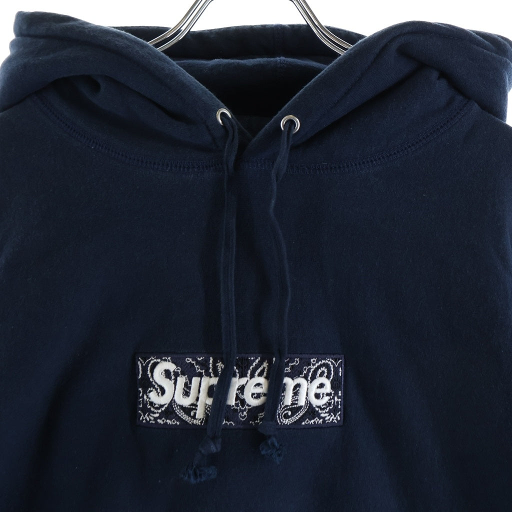 SUPREME(シュプリーム) 19AW Bandana Box Logo Hooded Sweatshirt ボックスロゴ フーデット スウェットシャツ パーカー ネイビー