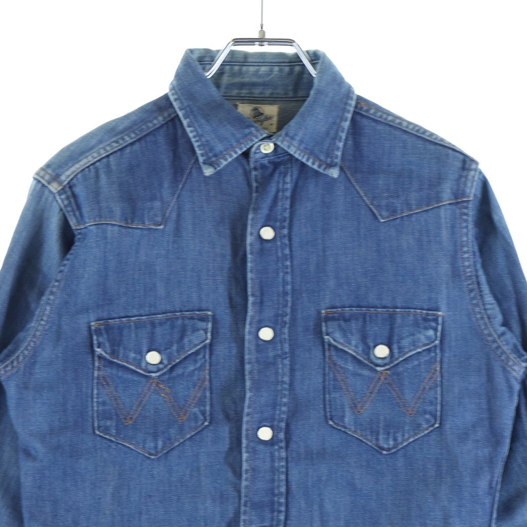 Wrangler(ラングラー) 60S 斜めベルタグ シャンブレー 長袖 シャツ インディゴ