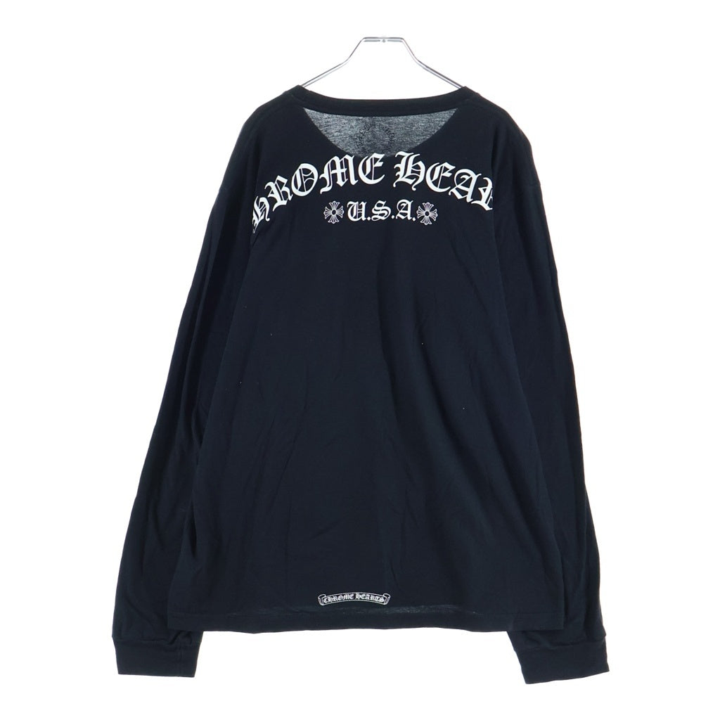 CHROME HEARTS(クロムハーツ) ARCH LOGO USA バックアーチロゴ プリントロングスリーブTシャツ 長袖カットソー ブラック