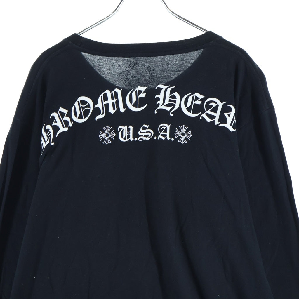 CHROME HEARTS(クロムハーツ) ARCH LOGO USA バックアーチロゴ プリントロングスリーブTシャツ 長袖カットソー ブラック