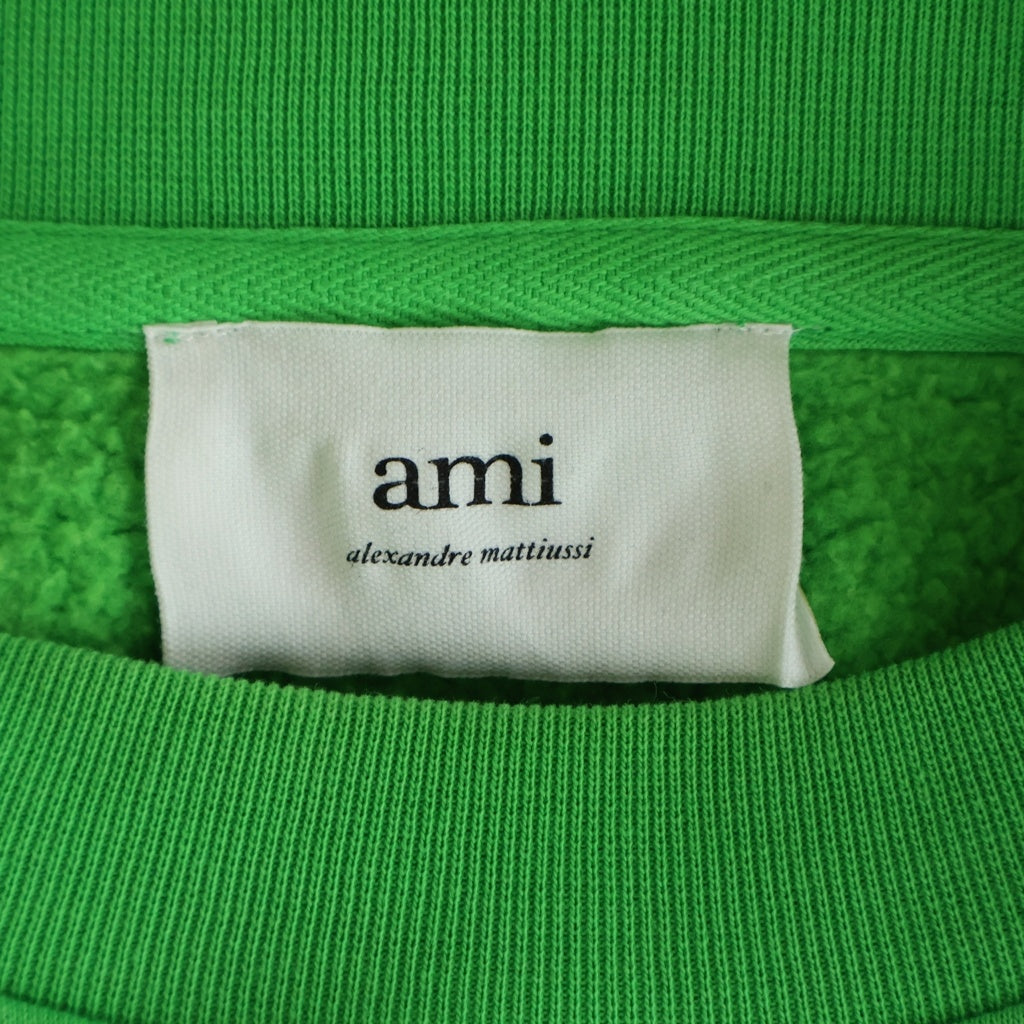 ami paris(アミパリス) ロゴ ワンポイント 刺繍 スウェット シャツ グリーン
