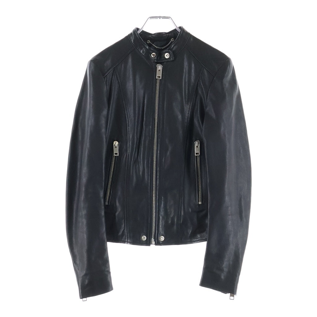 DIESEL(ディーゼル) Lambskin Single Rider Leather Jacket ラムレザー シングルレザージャケット ブラック レディース TR008568