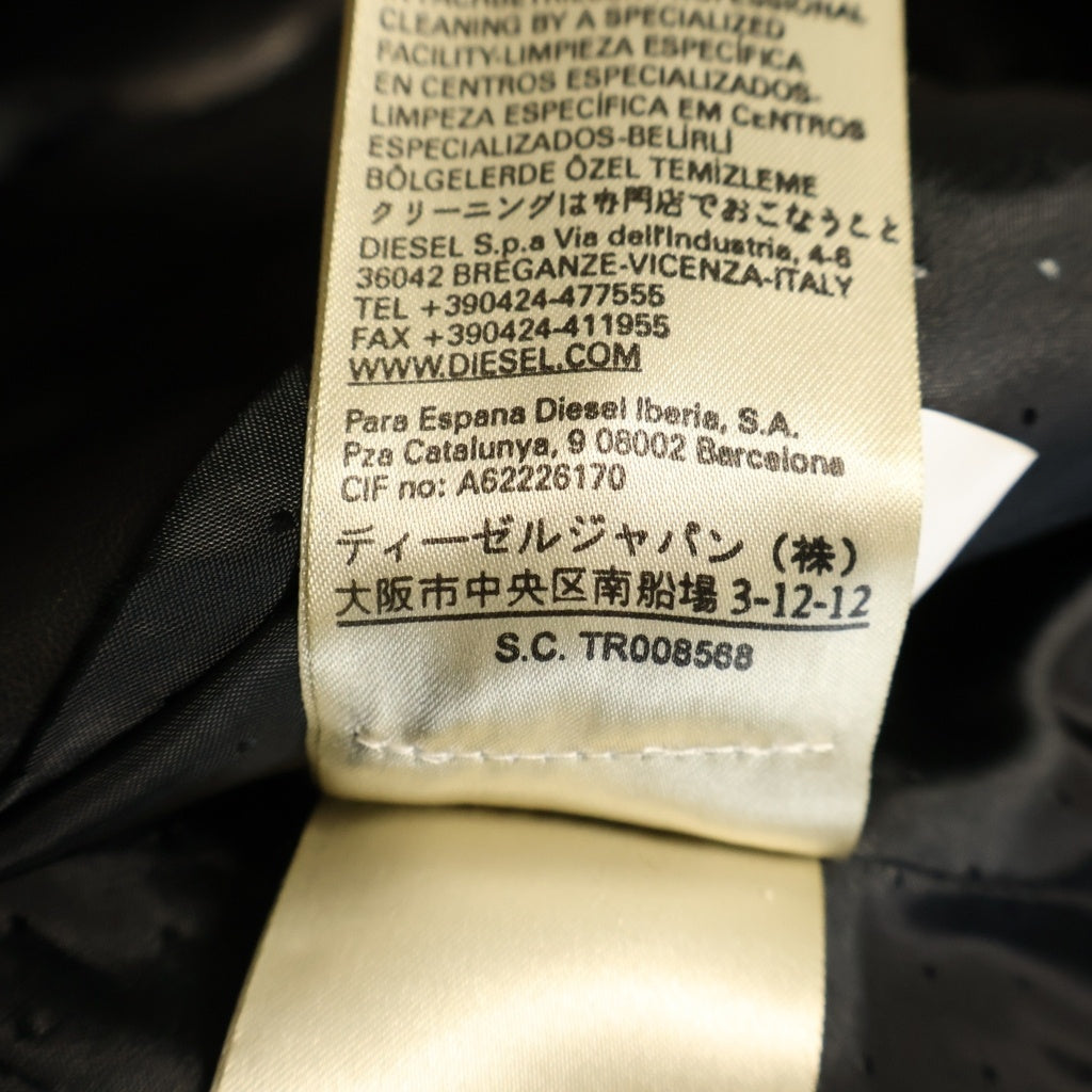 DIESEL(ディーゼル) Lambskin Single Rider Leather Jacket ラムレザー シングルレザージャケット ブラック レディース TR008568