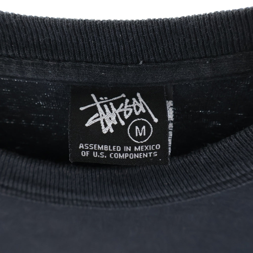 STUSSY(ステューシー) 00s SSリンク スカル プリント長袖Tシャツ カットソー ブラック