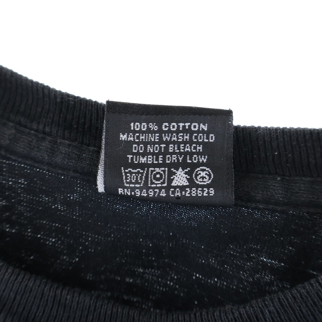 STUSSY(ステューシー) 00s SSリンク スカル プリント長袖Tシャツ カットソー ブラック