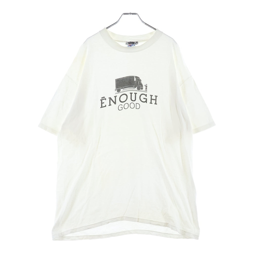 GOODENOUGH(グッドイナフ) 90s ENUGH GOOD オマージュデザイン プリント半袖Tシャツ カットソー ホワイト