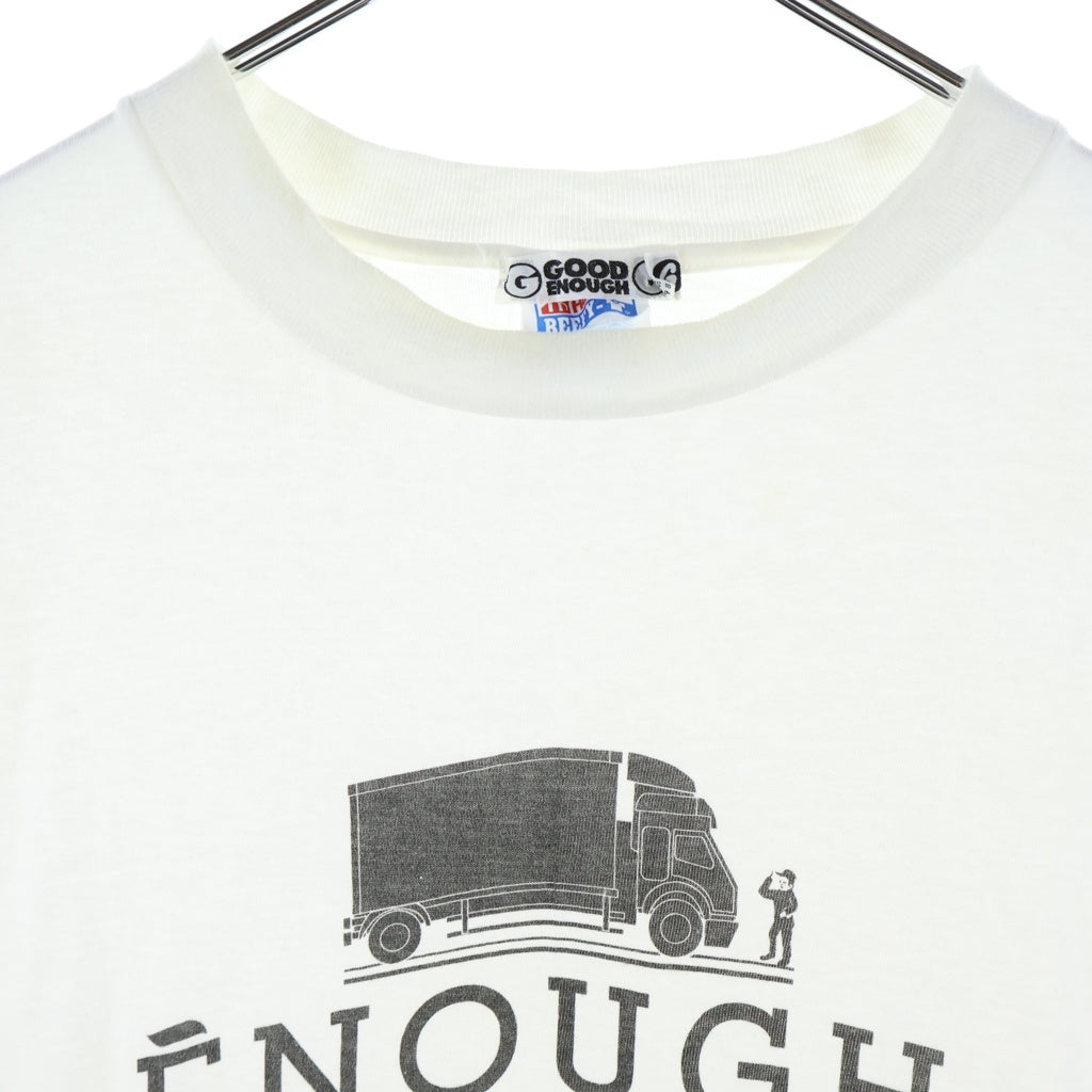 GOODENOUGH(グッドイナフ) 90s ENUGH GOOD オマージュデザイン プリント半袖Tシャツ カットソー ホワイト