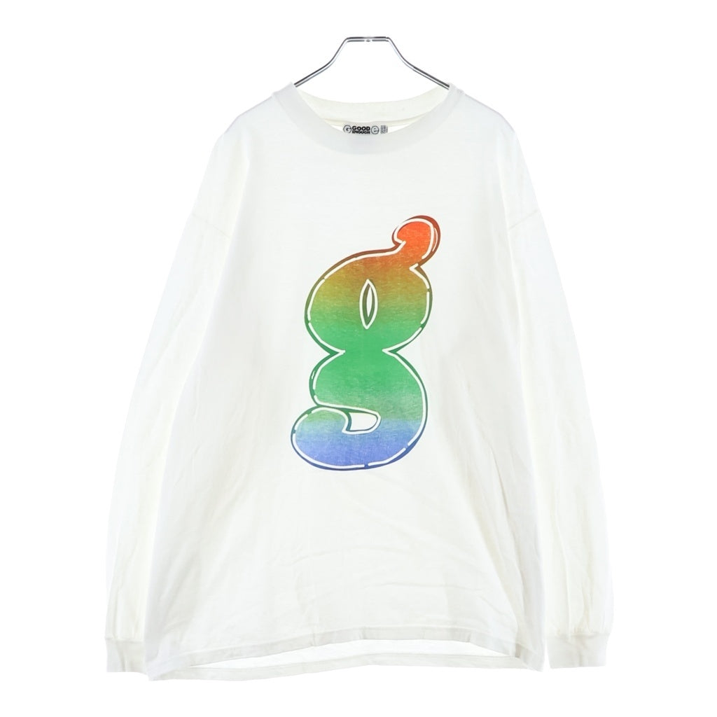 GOODENOUGH(グッドイナフ) 90s Gロゴ フロントプリント 長袖Tシャツ カットソー ホワイト