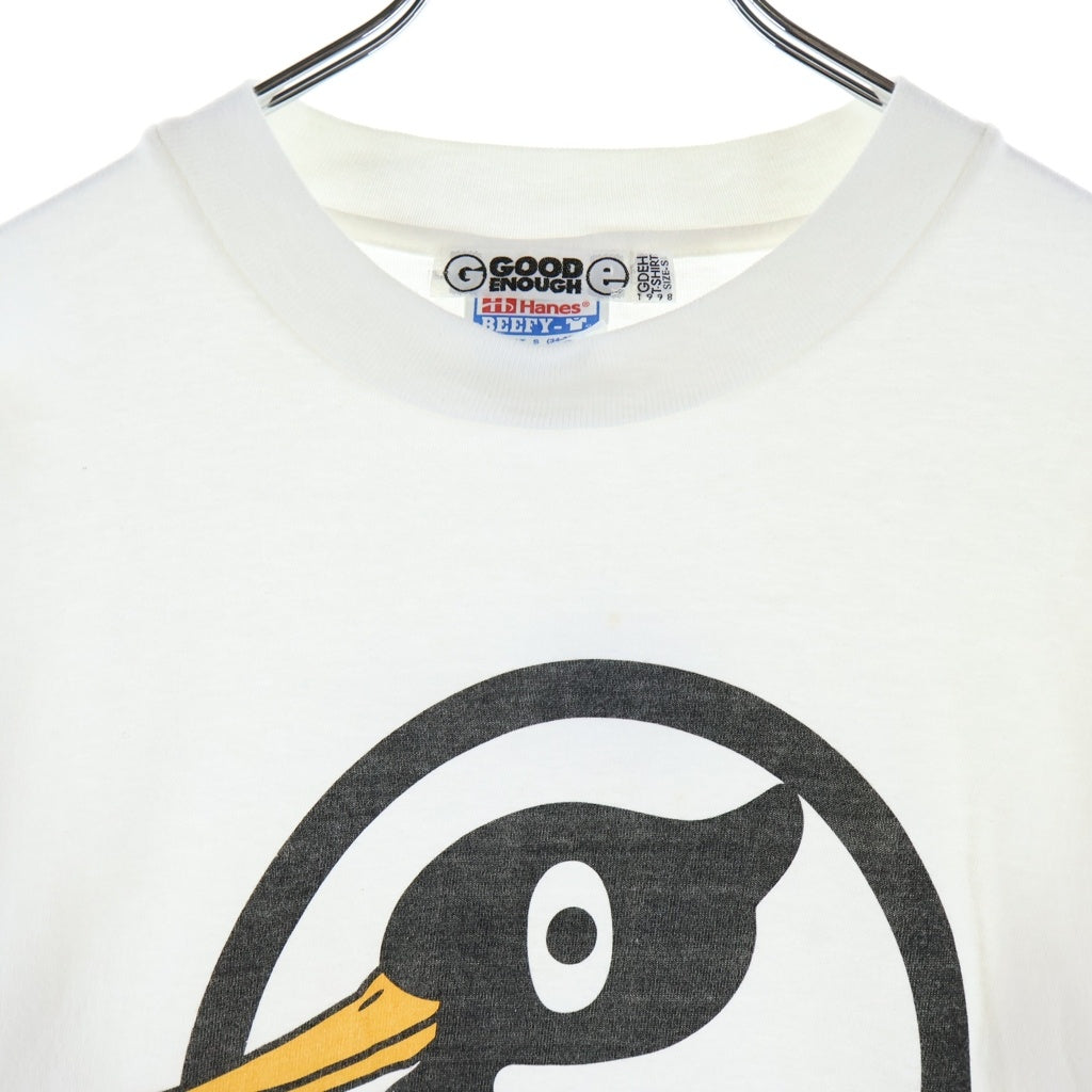 GOODENOUGH(グッドイナフ) 90s ダックGロゴフロントプリント長袖Tシャツ カットソー ホワイト