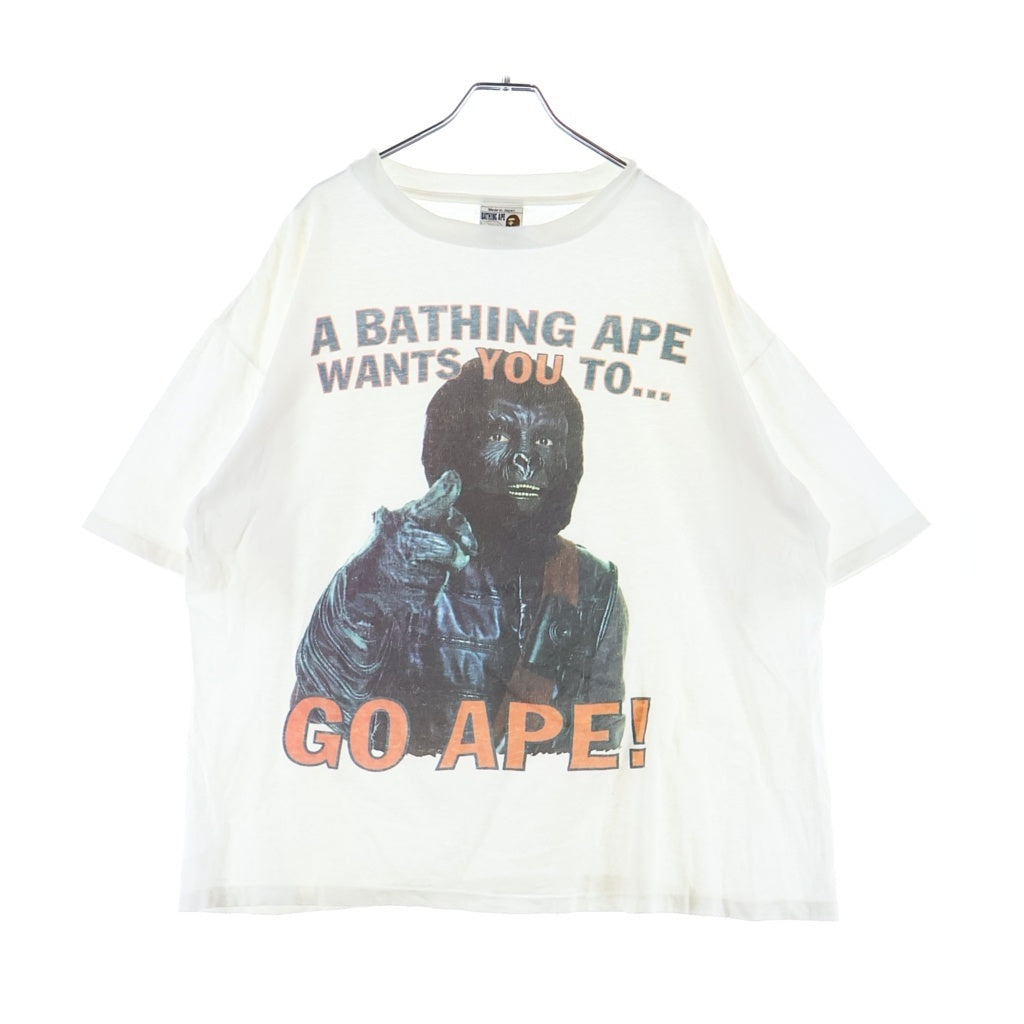A BATHING APE(アベイシングエイプ) 90s 猿の惑星 フロントプリント半袖Tシャツ カットソー ホワイト
