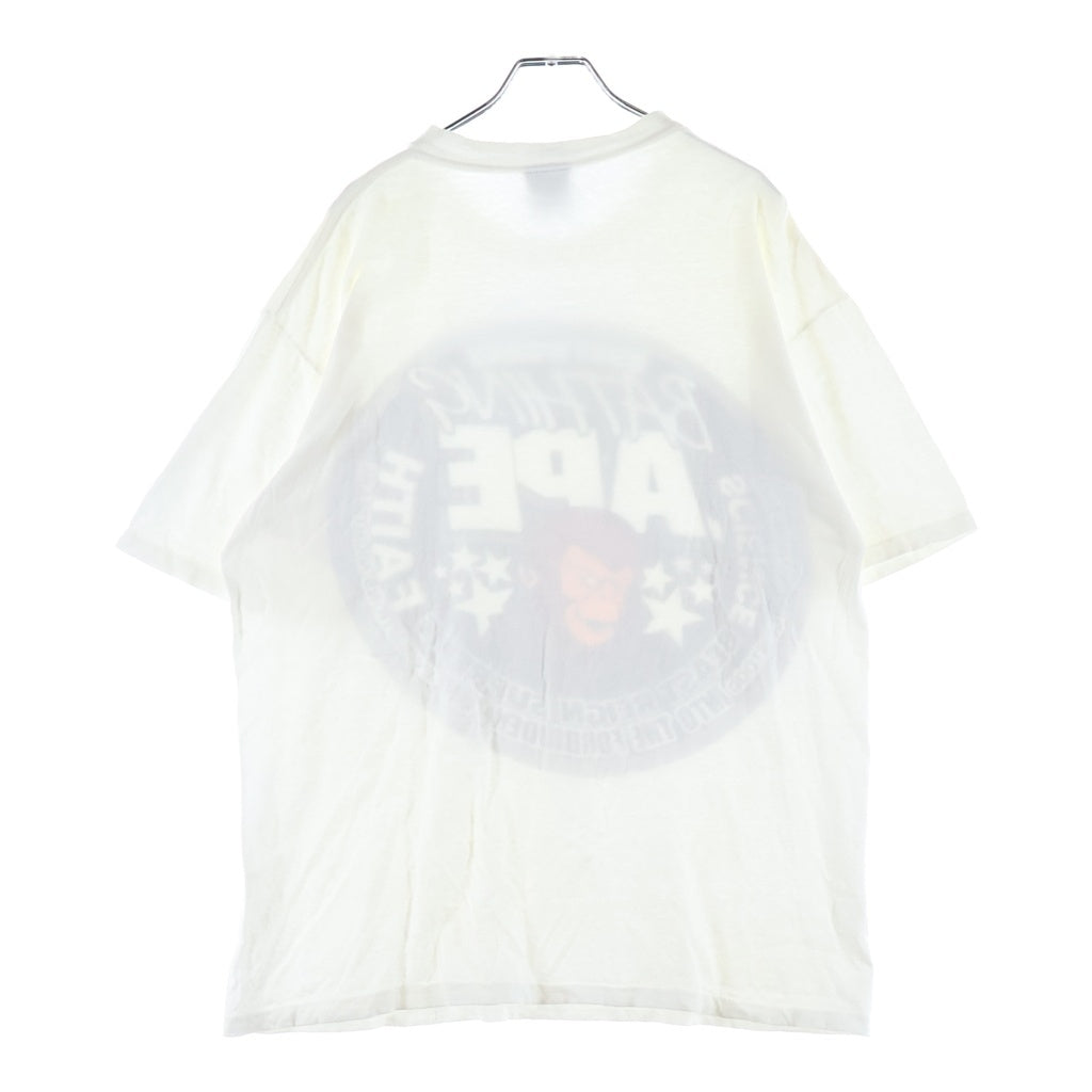 A BATHING APE(アベイシングエイプ) 90s SCIENCE BEAST REIGN SUPREME サイエンス ビースト レイン シュプリーム フロントプリント半袖Tシャツ カットソー ホワイト