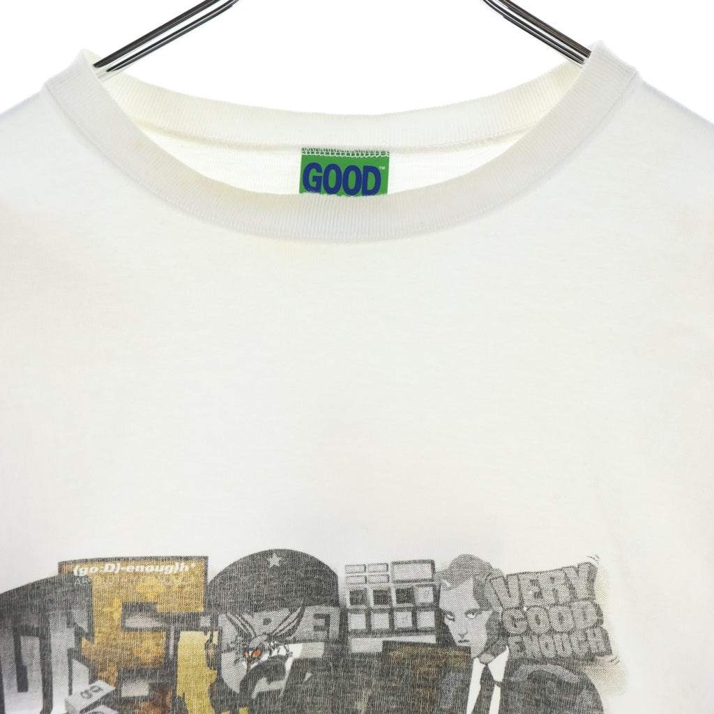 GOODENOUGH(グッドイナフ) 90s VERY GOOD ENOUGH グラフィック プリント長袖Tシャツ カットソー ホワイト