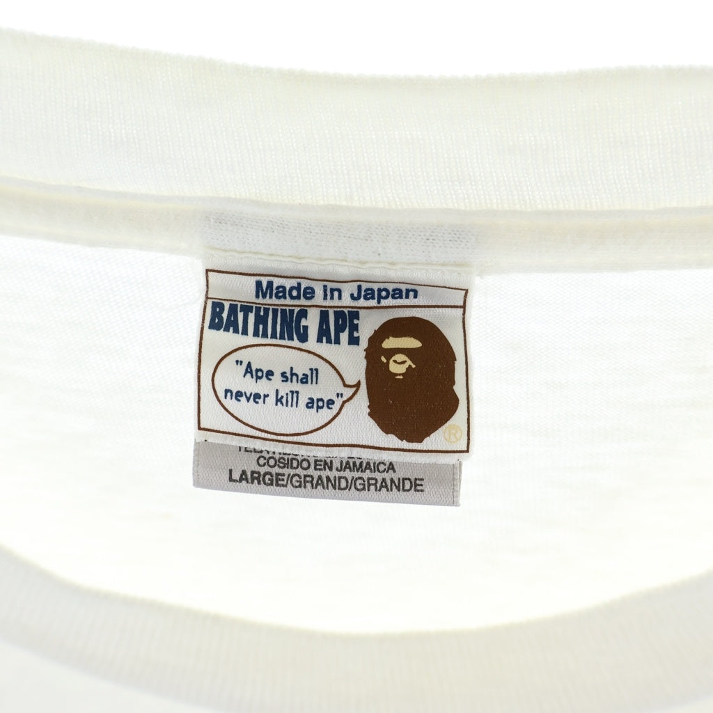 A BATHING APE(アベイシングエイプ) 90S 初期 SHALL NEVER KILL APE ロゴ プリント 半袖 Tシャツ カットソー ホワイト