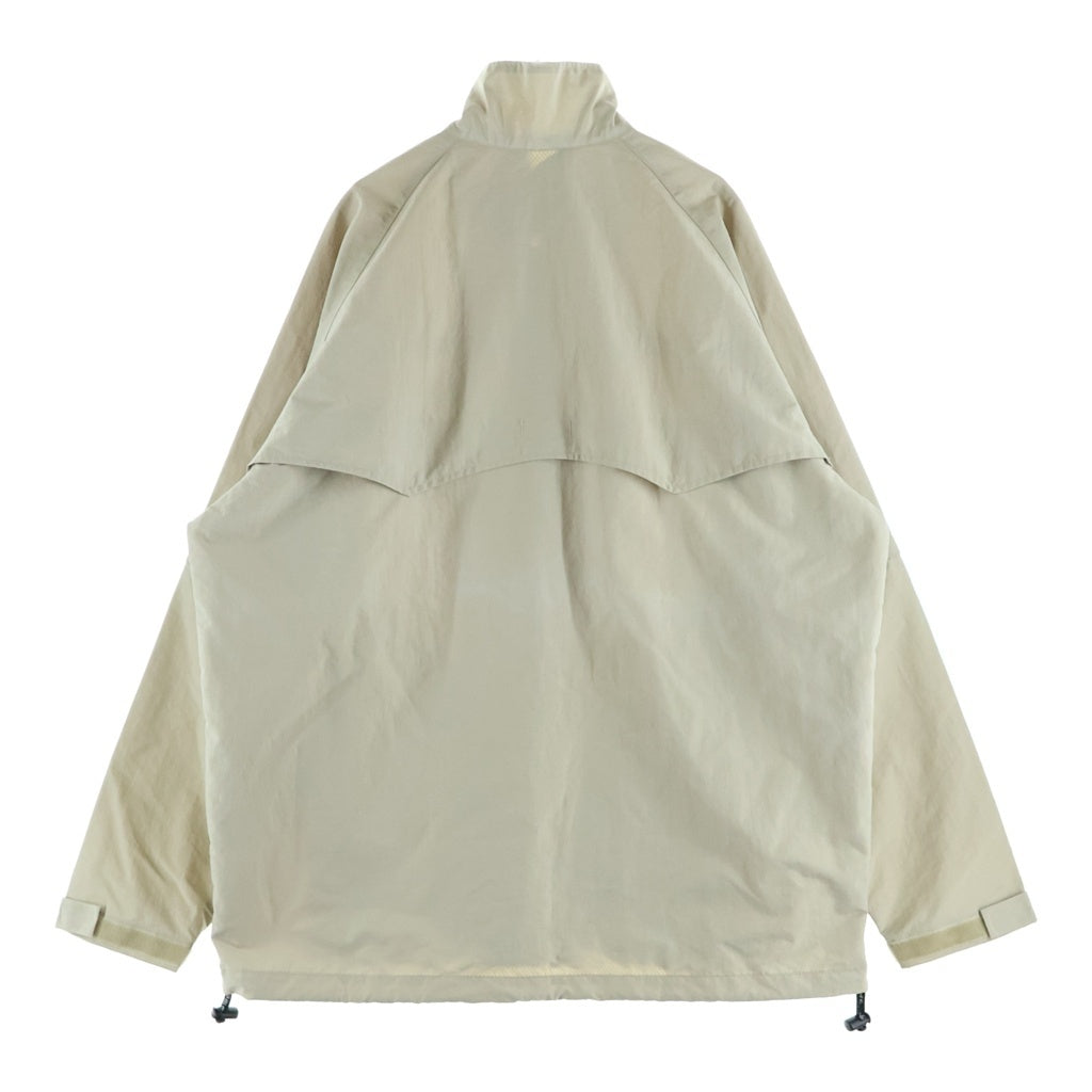 A BATHING APE(アベイシングエイプ) 90S 黒タグ 2WAY ロゴ プリント ナイロン 長袖/半袖 ジップアップ ジャケット ベージュ