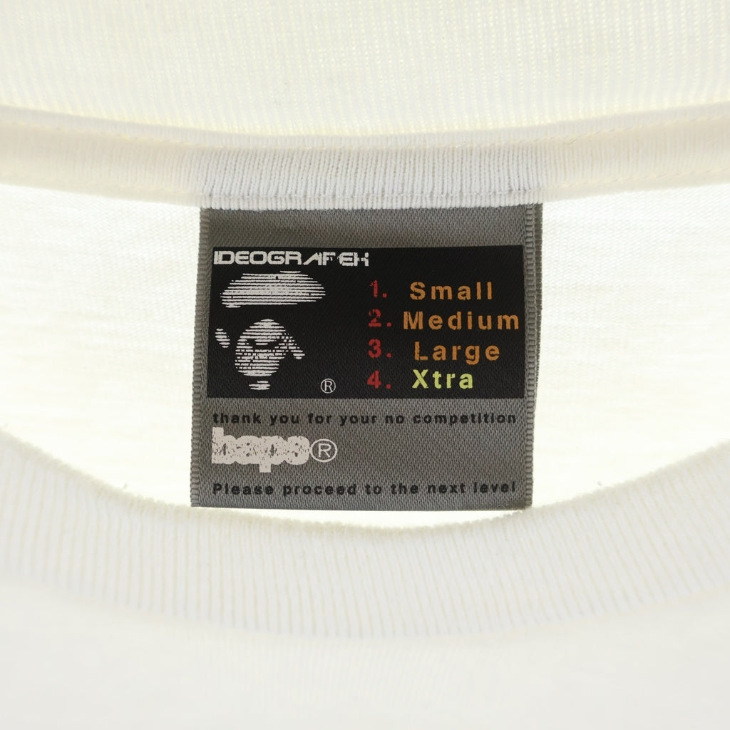 A BATHING APE(アベイシングエイプ) 00S baby milo BAPER バッグロゴ プリント ロングスリーブ 長袖 Tシャツ カットソー ホワイト