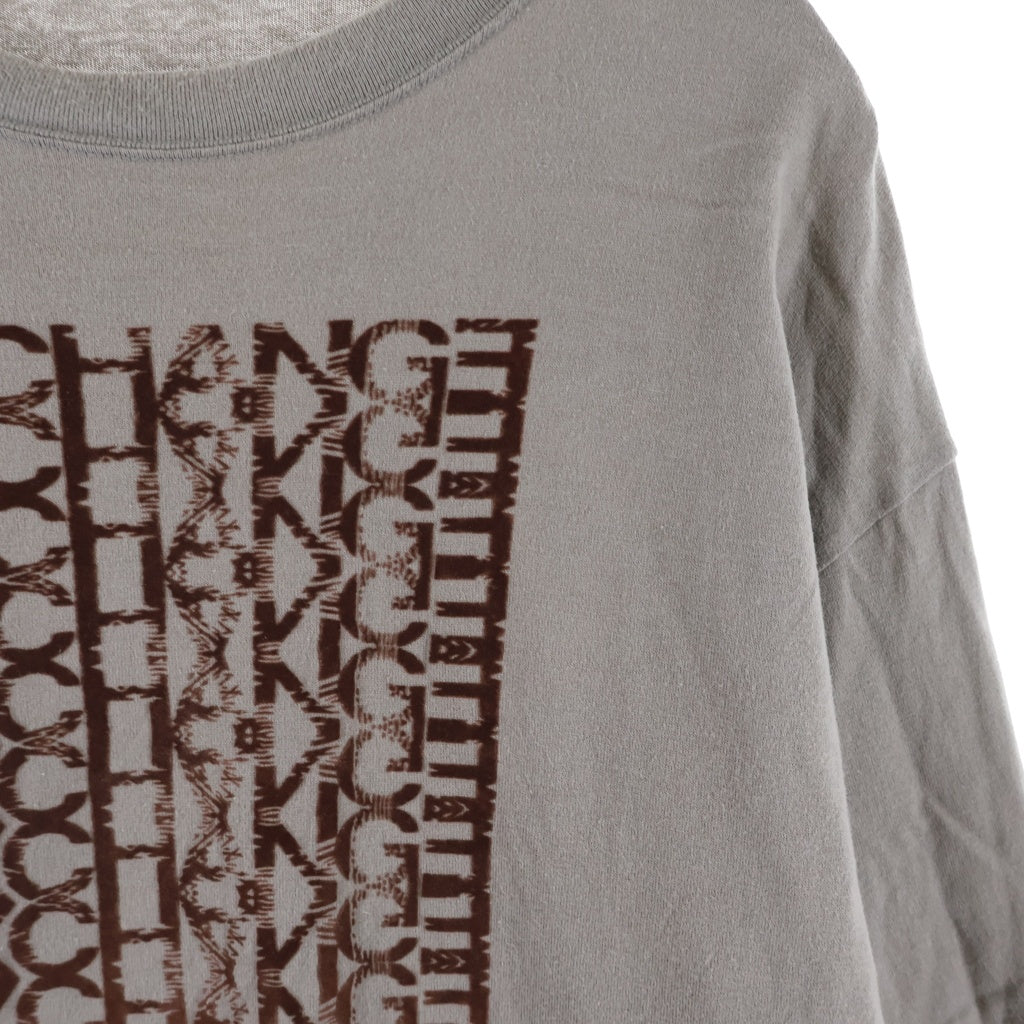 UNDERCOVER(アンダーカバー) 98AW エクスチェンジ期 フロッキー プリント ロングスリーブ 長袖 Tシャツ カットソー ブラウン