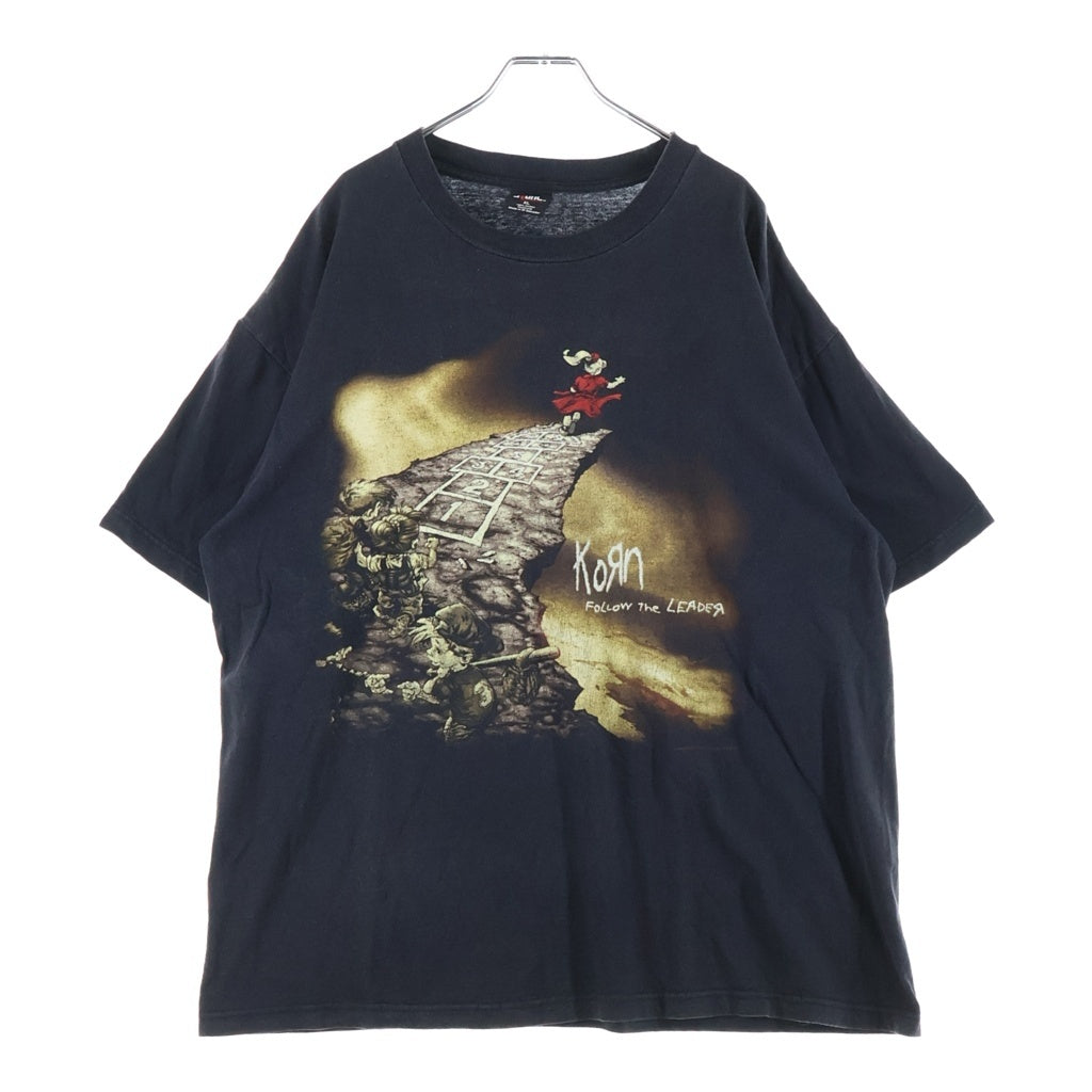 VINTAGE(ヴィンテージ) 90S giant エルサルバドルタグ KORN コーン Follow the Leader ロゴ プリント 半袖 Tシャツ カットソー ブラック