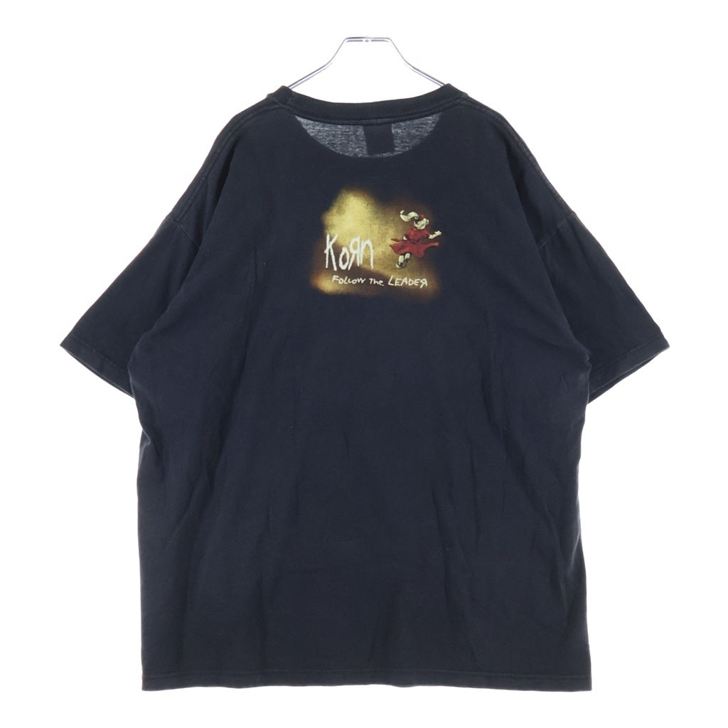 VINTAGE(ヴィンテージ) 90S giant エルサルバドルタグ KORN コーン Follow the Leader ロゴ プリント 半袖 Tシャツ カットソー ブラック