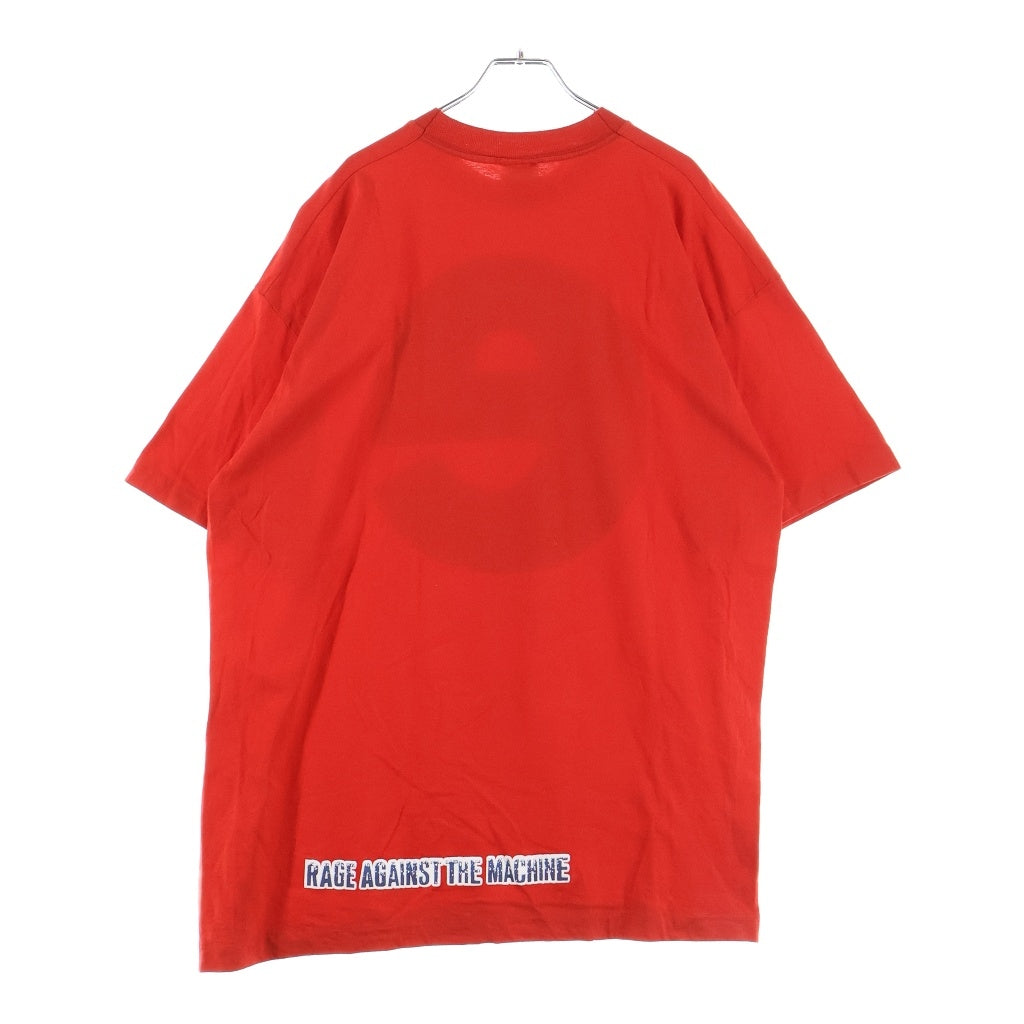 VINTAGE(ヴィンテージ) 90S Rage Against the Machine レイジ・アゲインスト・ザ・マシーン Evil Empire EURO BOOT ロゴ プリント 半袖 Tシャツ カットソー レッド