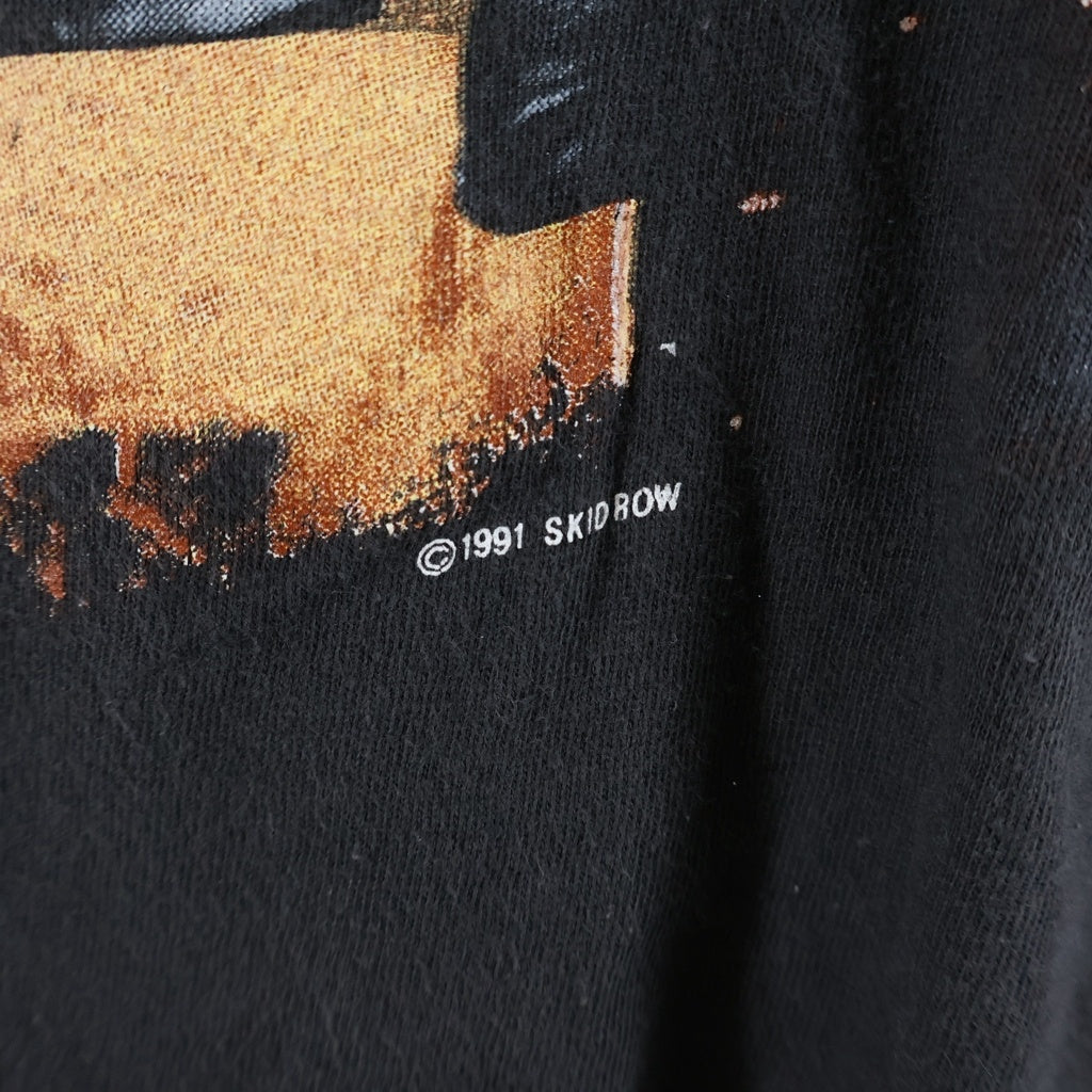 VINTAGE(ヴィンテージ) 90S Skid Row スキッド ロウ BOOTLEG フォトプリント 半袖 Tシャツ カットソー ブラック